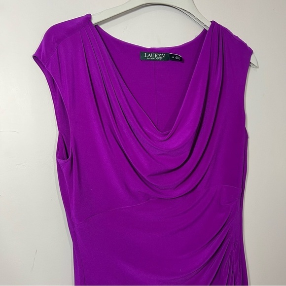 Ralph Lauren purple bodycon jersey knit dress business casual everyday normcore - Picture 10 of 11